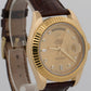 Rolex Day-Date II 218238 Champagne Diamond 18K Yellow Gold Leather 41mm Watch