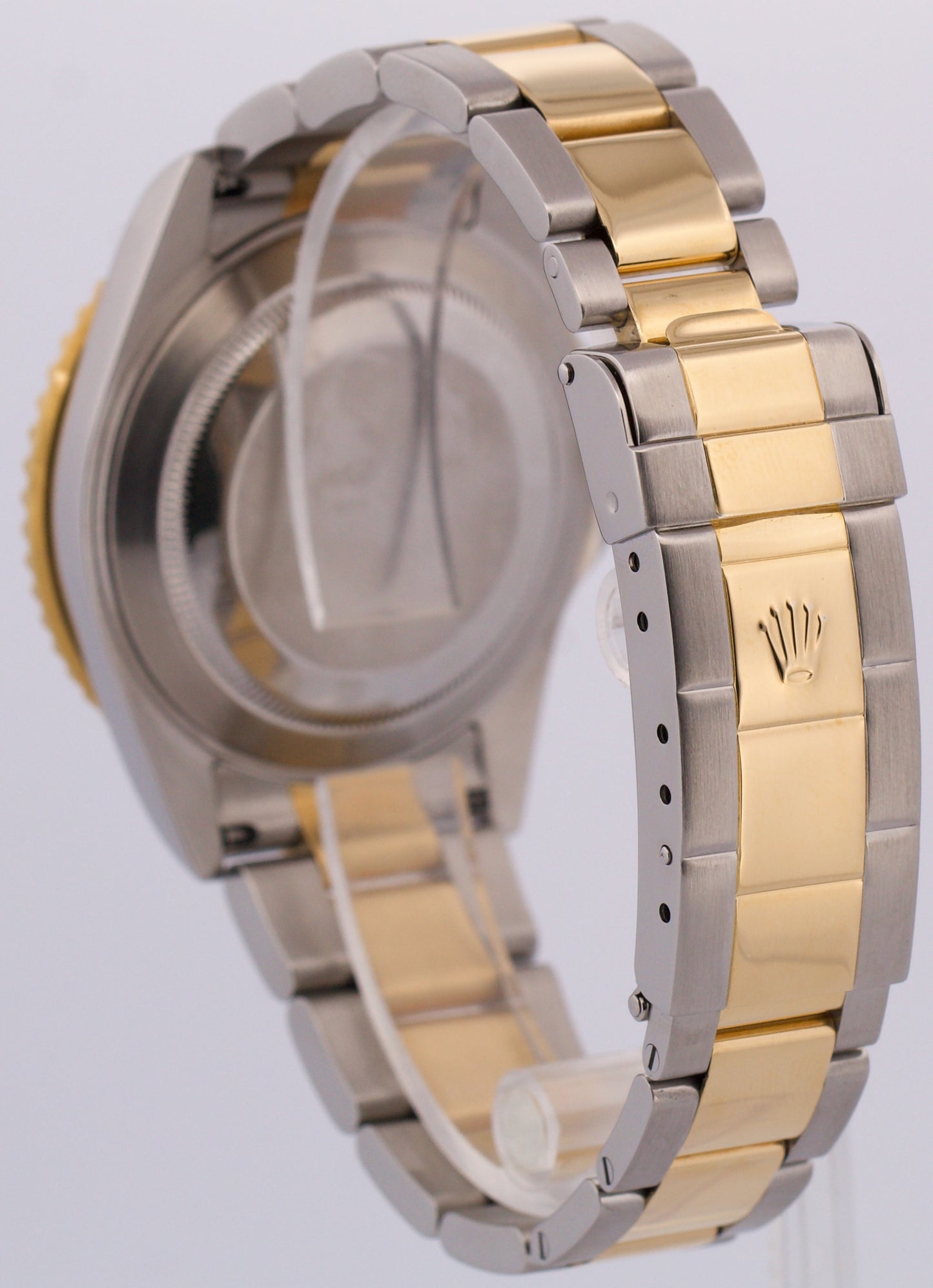 Rolex Submariner Date 40mm BLUE Two-Tone 18K Gold NO-HOLES Steel 16613 Watch
