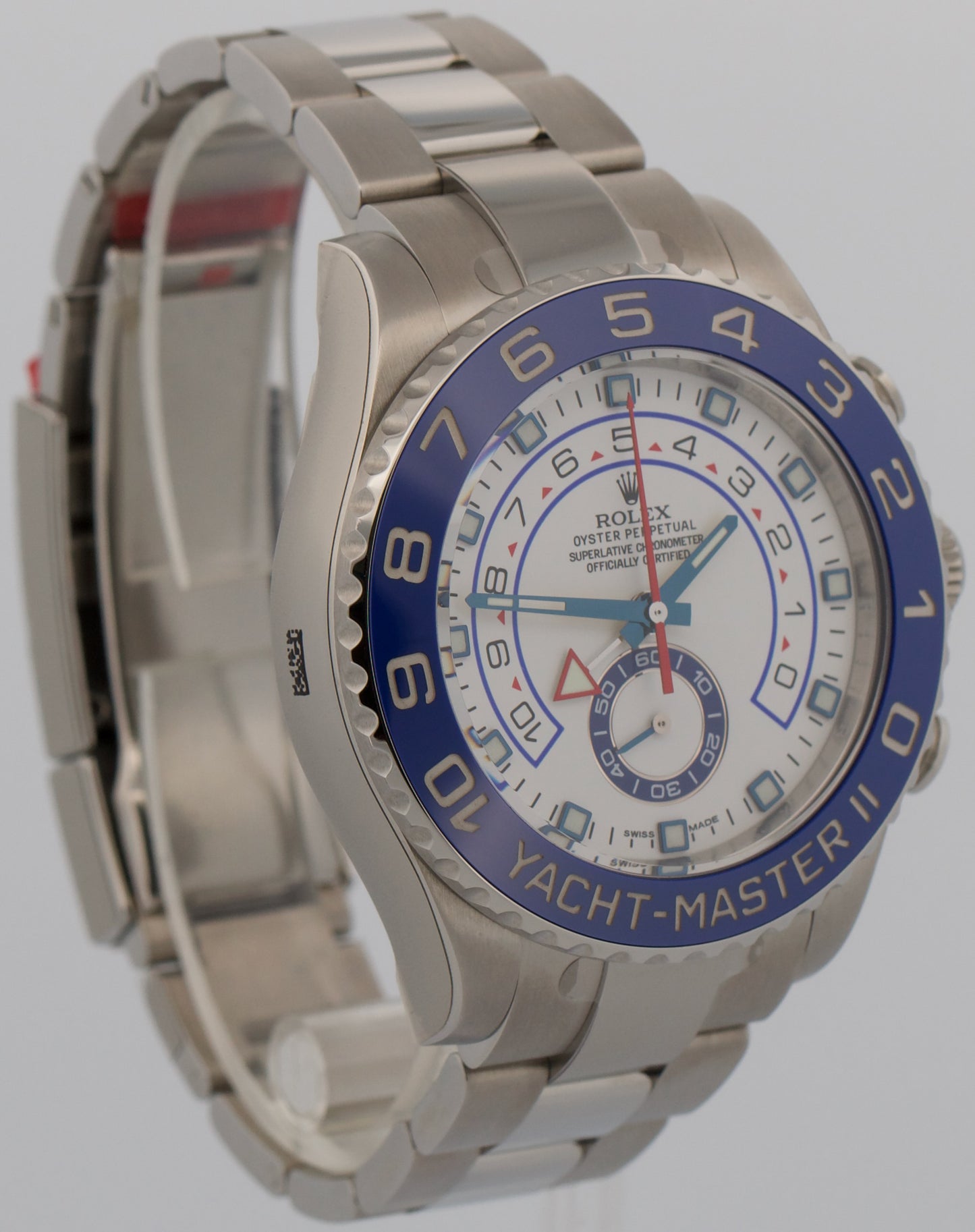 NOS Stickered Rolex Yacht-Master II 116680 White Steel 44mm Watch Box Papers