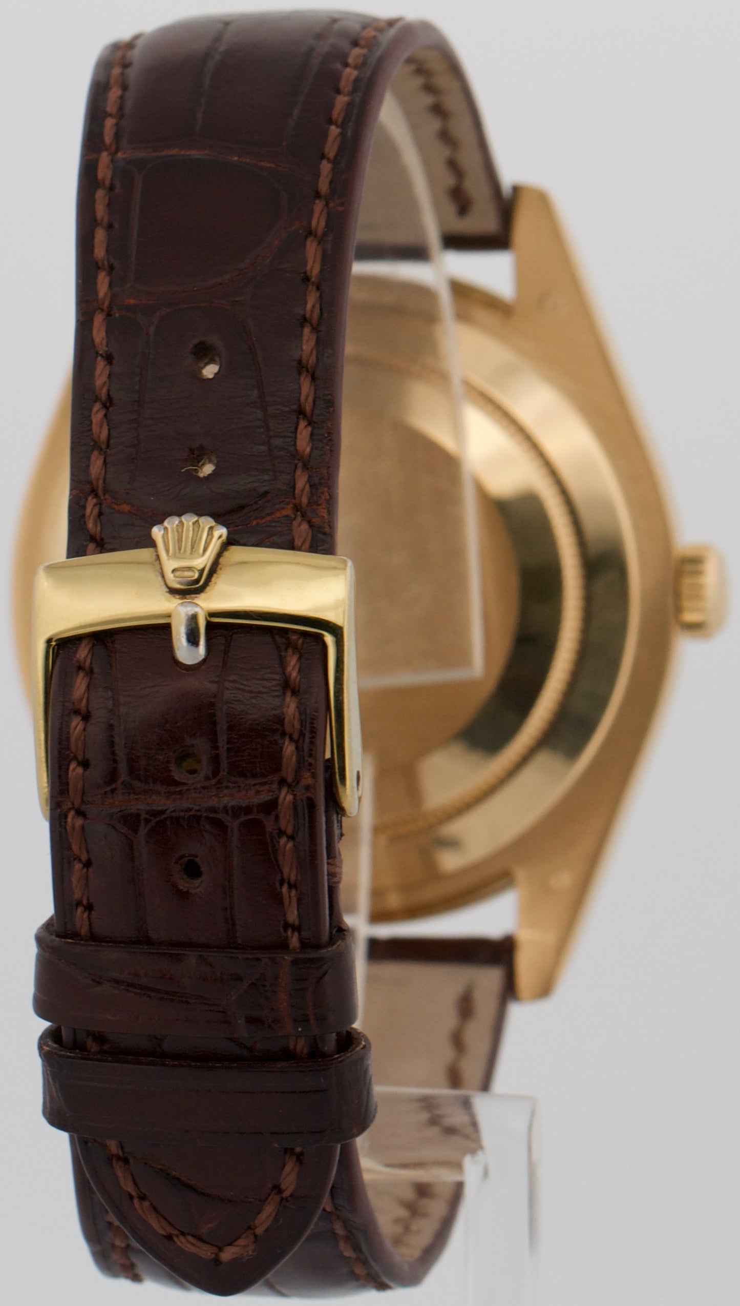 Rolex Day-Date II 218238 Champagne Diamond 18K Yellow Gold Leather 41mm Watch