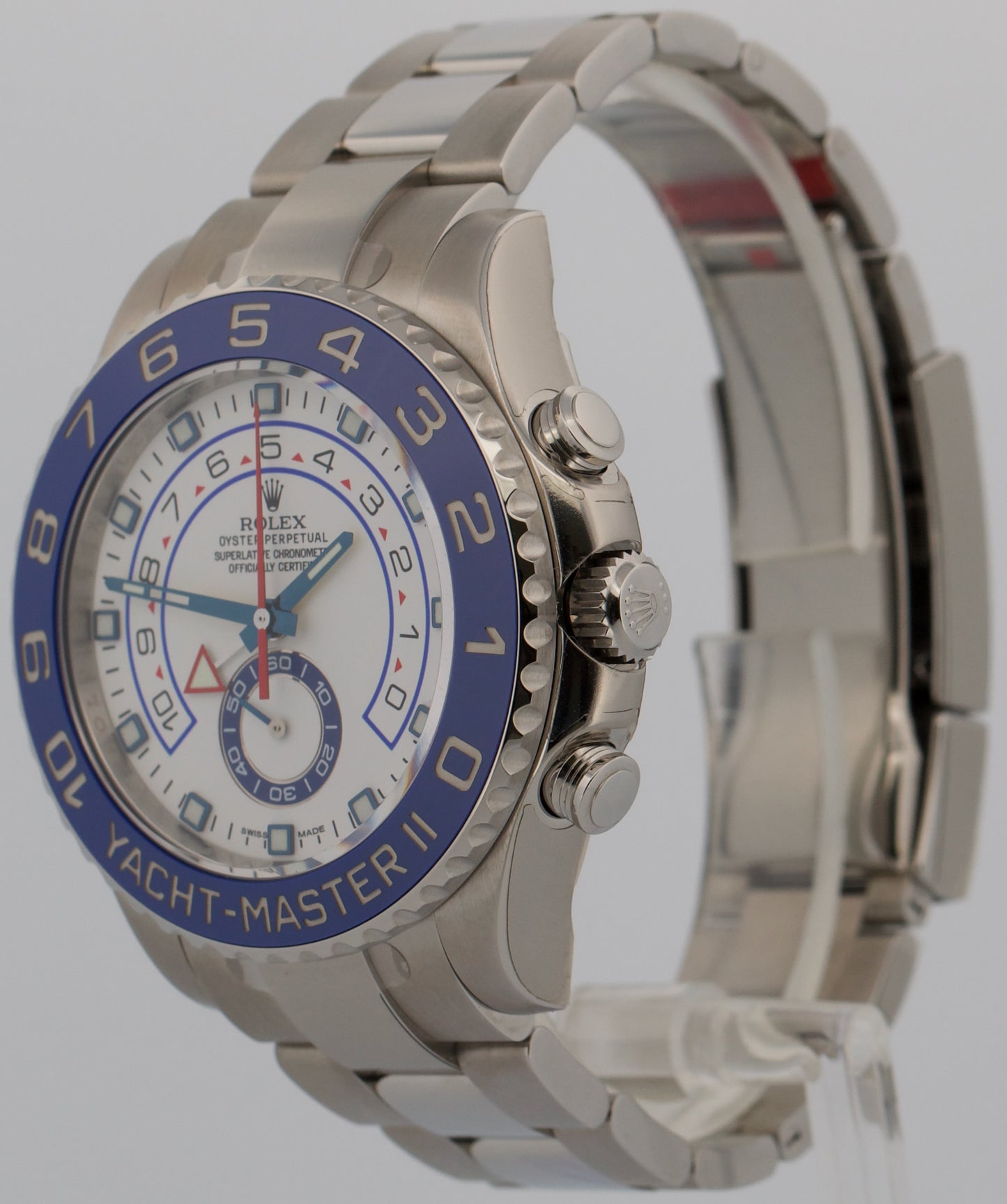NOS Stickered Rolex Yacht-Master II 116680 White Steel 44mm Watch Box Papers