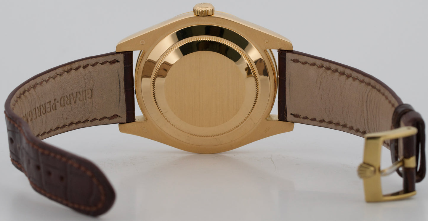 Rolex Day-Date II 218238 Champagne Diamond 18K Yellow Gold Leather 41mm Watch
