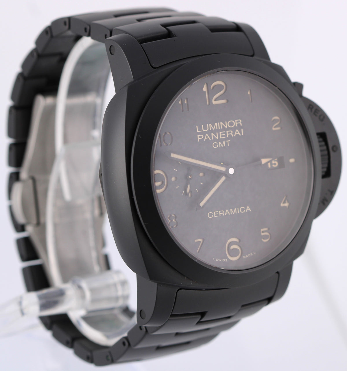 2013 Panerai Luminor Tuttonero GMT Ceramica PAM00438 Black 44mm Watch Box Papers