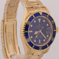 2006 PAPERS Rolex Submariner Date BLUE Yellow Gold 40mm Watch 16618 Watch BOX