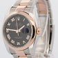 Rolex DateJust 36mm SUNBEAM Black Dial 18K Everose Gold Steel 116201 Watch