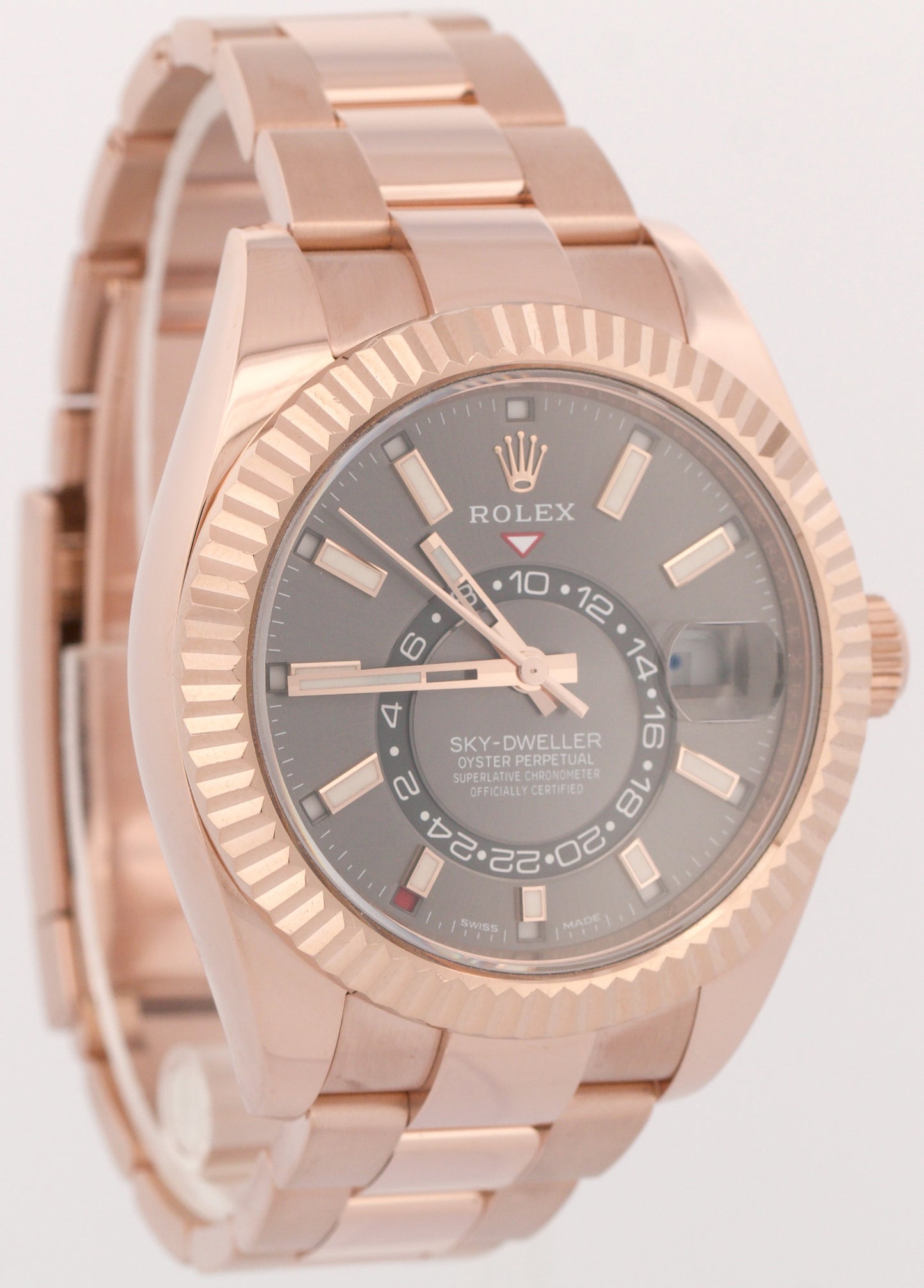 2023 PAPERS Rolex Sky-Dweller Rose Gold SLATE Gray Rhodium 42mm 326935 BOX