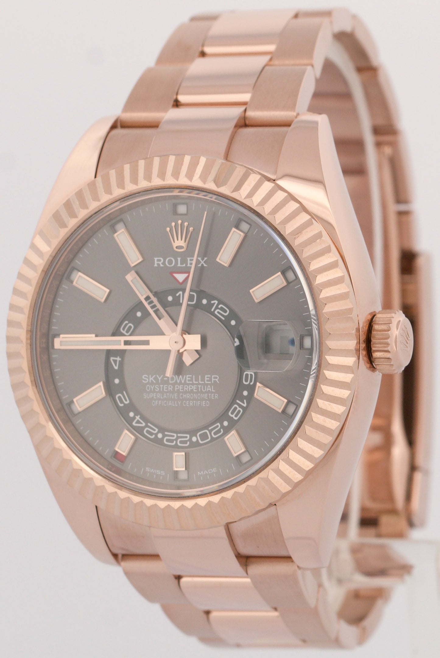 2023 PAPERS Rolex Sky-Dweller Rose Gold SLATE Gray Rhodium 42mm 326935 BOX