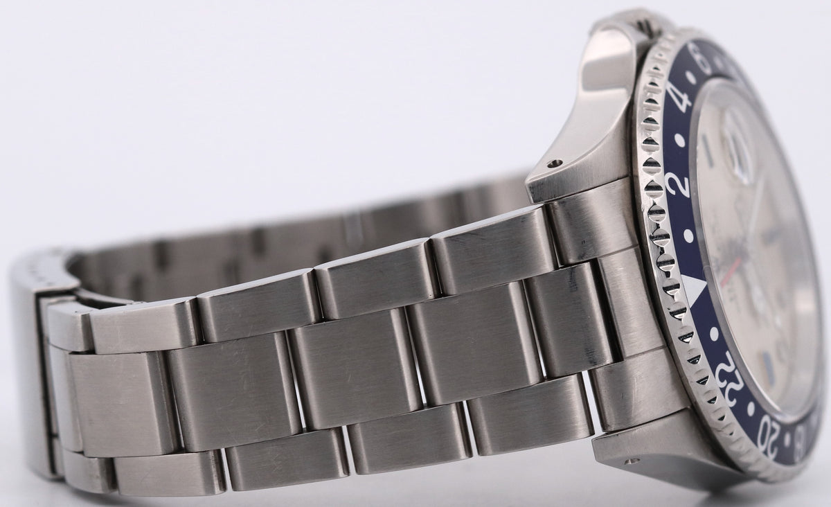 1987 Rolex GMT-Master II 16760 40mm Silver Diamond Blue Stainless Steel Watch