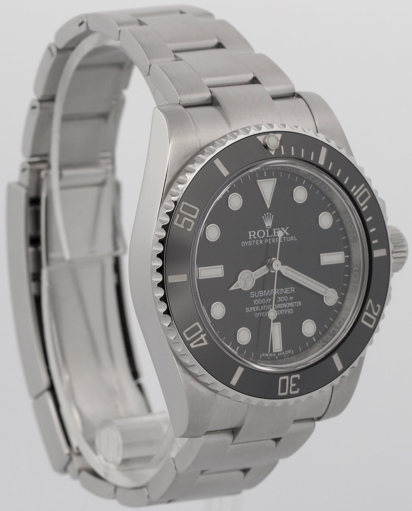 Rolex Submariner No-Date 114060 LN Ceramic 40mm Black Stainless Steel Watch