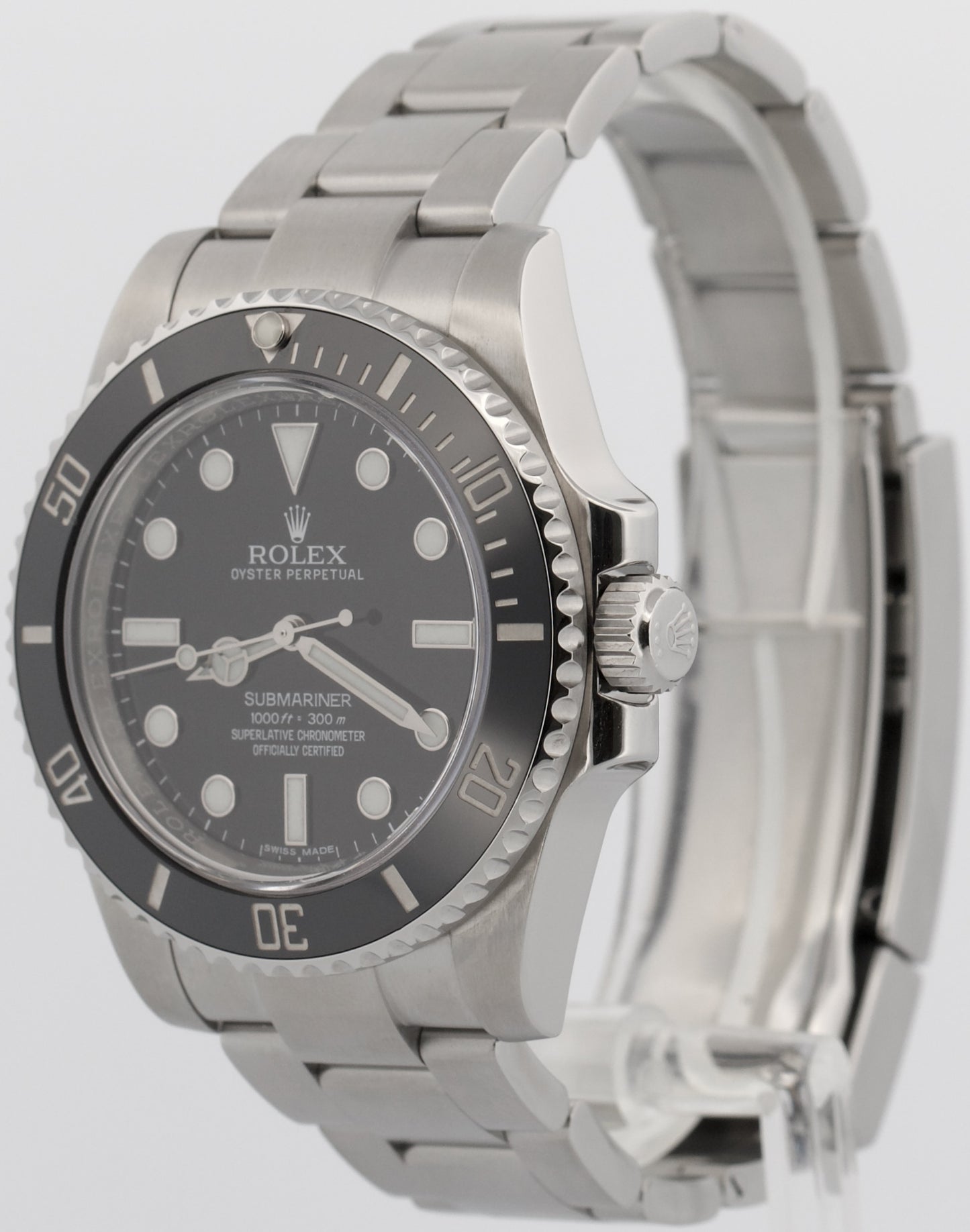 Rolex Submariner No-Date 114060 LN Ceramic 40mm Black Stainless Steel Watch