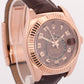 Rolex Sky-Dweller 42mm CHOCOLATE ARABIC Brown 18K Rose Gold LEATHER 326135 BOX