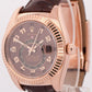 Rolex Sky-Dweller 42mm CHOCOLATE ARABIC Brown 18K Rose Gold LEATHER 326135 BOX