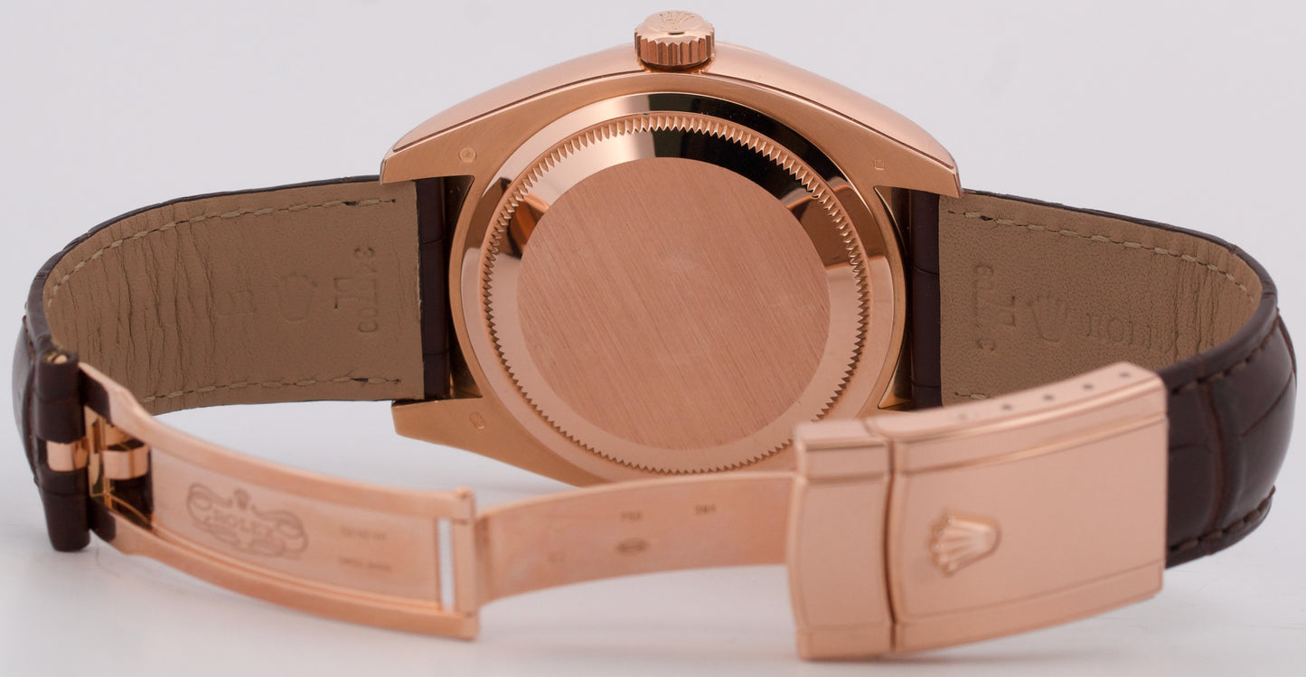 Rolex Sky-Dweller 42mm CHOCOLATE ARABIC Brown 18K Rose Gold LEATHER 326135 BOX