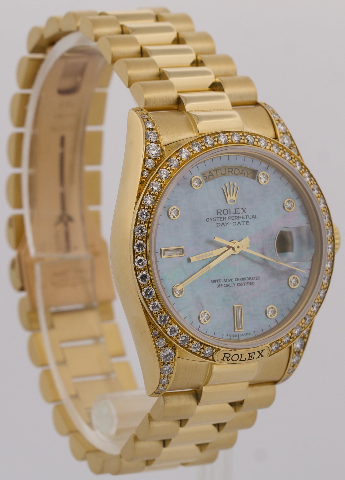 Rolex Day-Date President CROWN COLLECTION 18K Gold MOP DIAMOND 36mm 18138 BOX