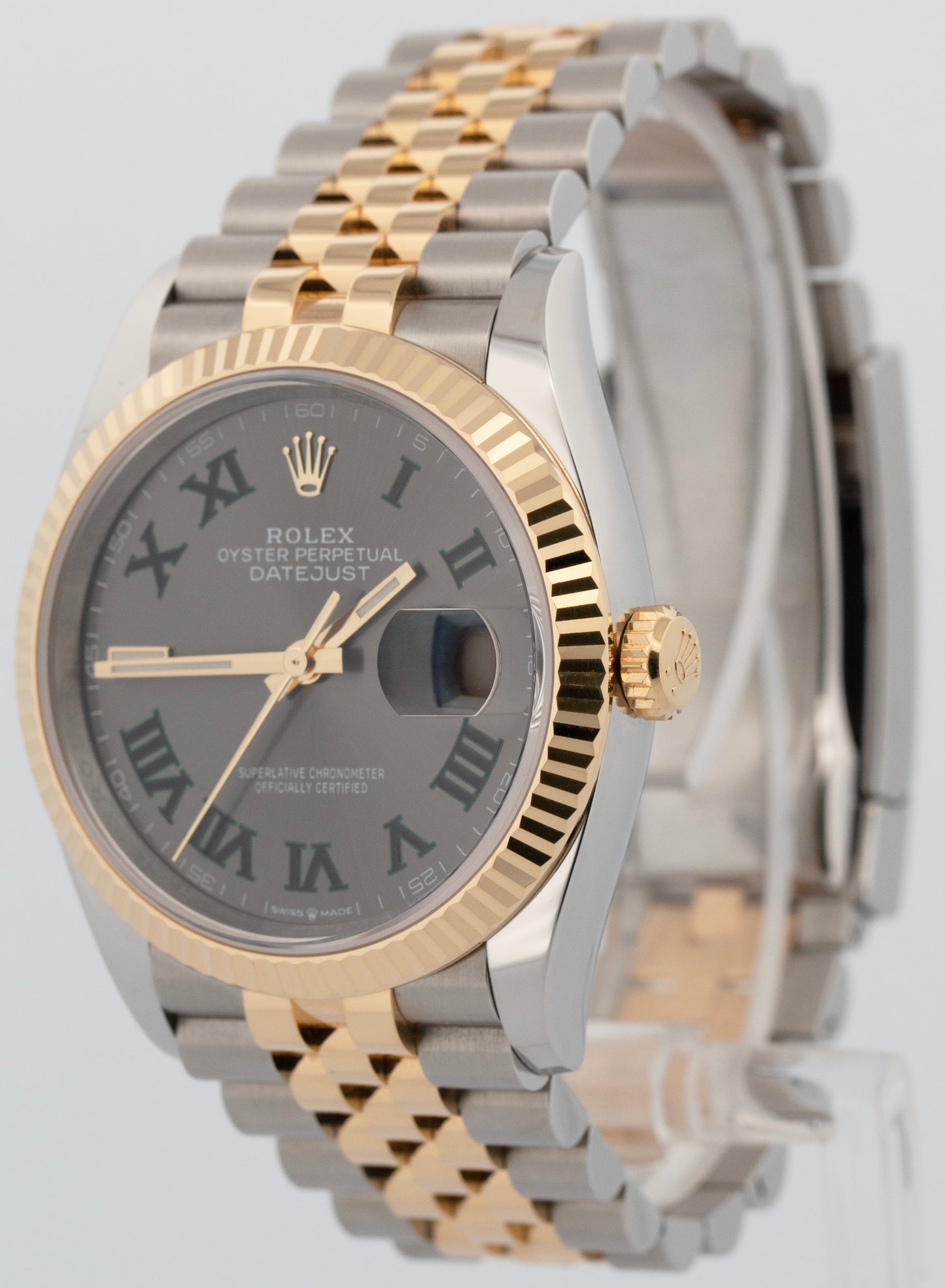 FEB 2026 PAPERS Rolex DateJust WIMBLEDON 36mm Steel 18K JUBILEE Watch 126233 BOX