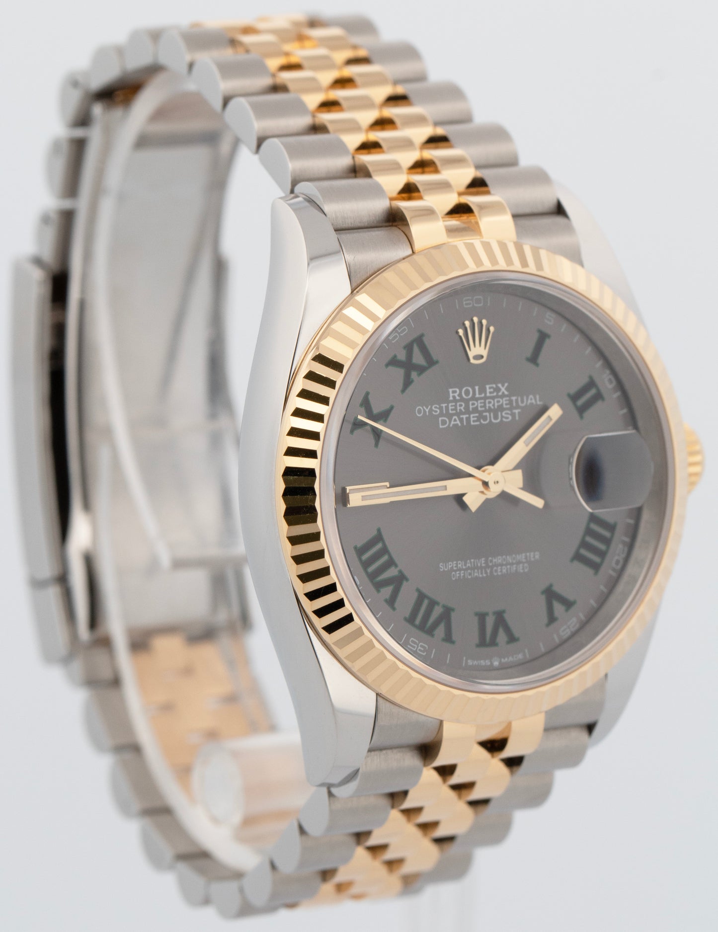 FEB 2026 PAPERS Rolex DateJust WIMBLEDON 36mm Steel 18K JUBILEE Watch 126233 BOX