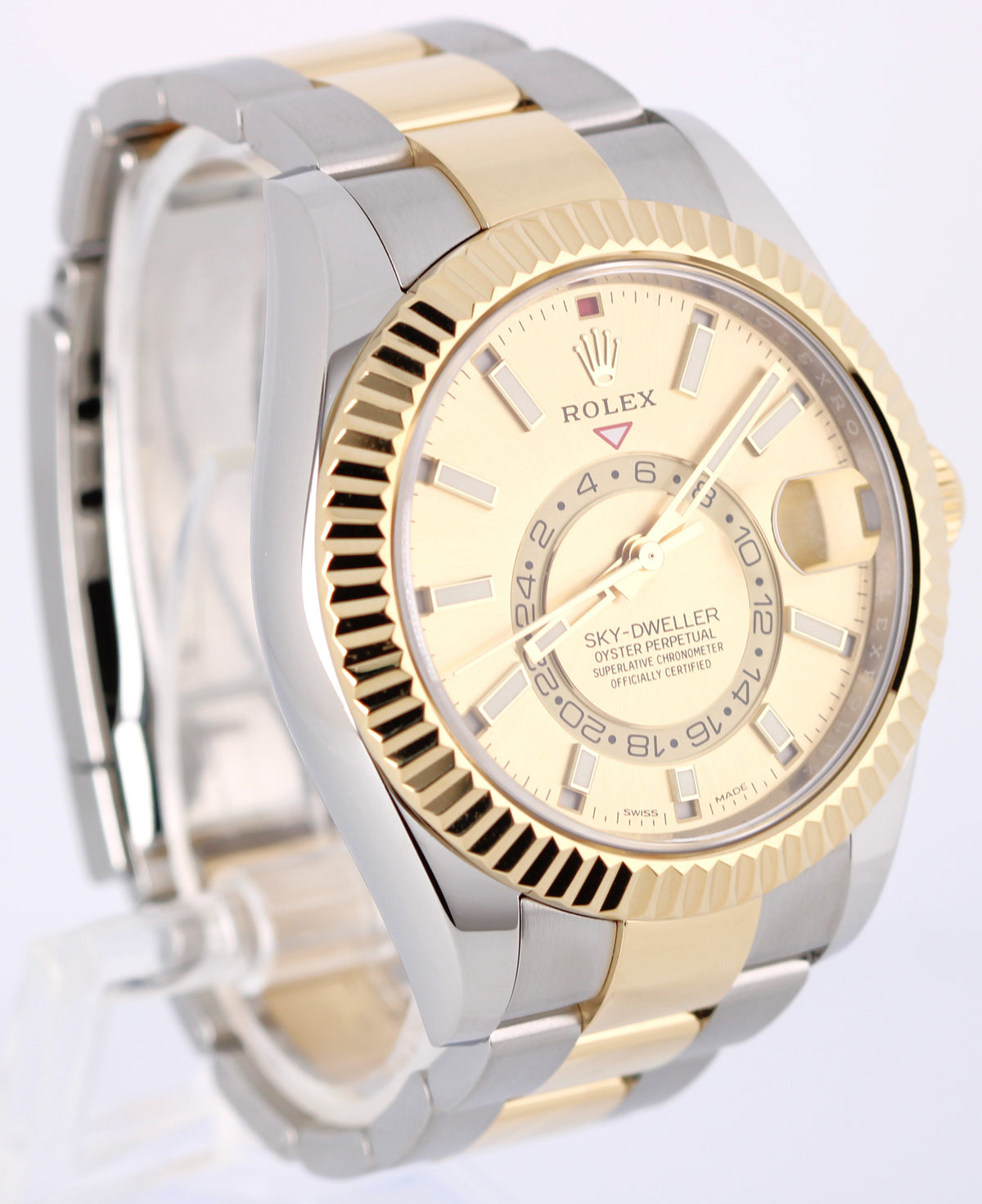 Rolex Sky-Dweller 326933 Two-Tone 18k Gold Steel Champagne 42mm Oyster Watch