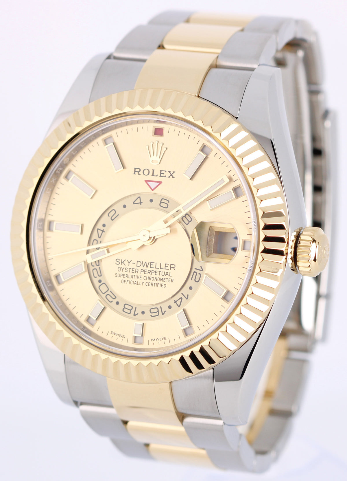 Rolex Sky-Dweller 326933 Two-Tone 18k Gold Steel Champagne 42mm Oyster Watch