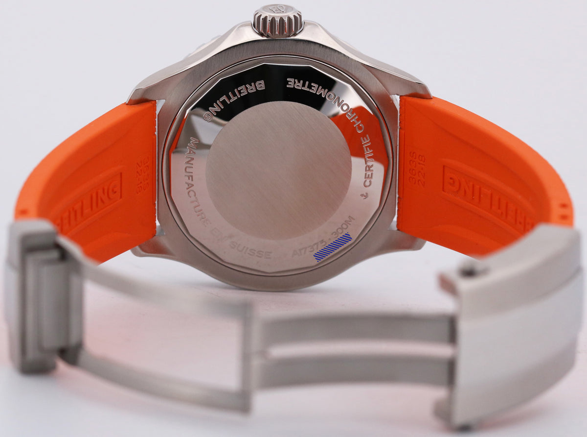 Breitling SuperOcean A17375 42mm Rainbow Orange Black Steel Automatic Watch