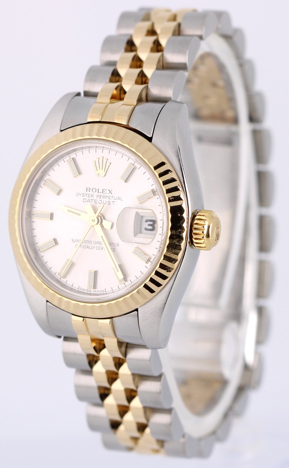 2005 Rolex Lady Datejust 26 179173 Two-Tone 18k Silver 26mm Watch Box Papers