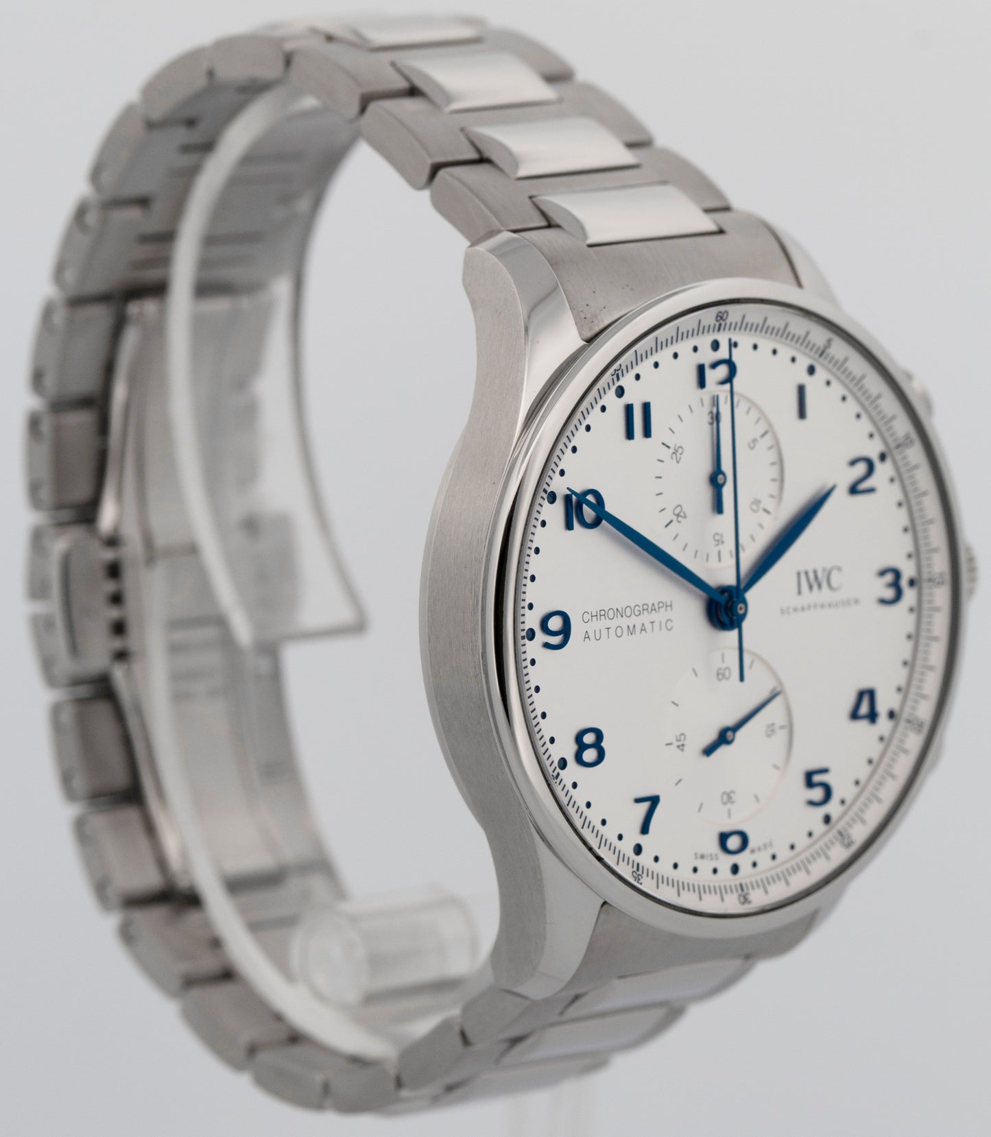 2021 IWC Portugieser Chronograph PAPERS Steel Silver 41mm Watch IW371617 BOX