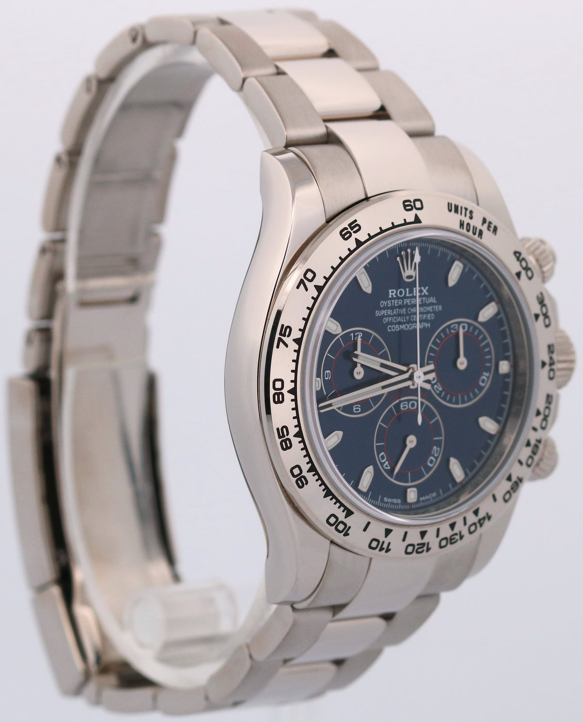 2020 Rolex Daytona Cosmograph 116509 Blue 18K White Gold Oyster Box Papers