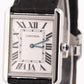 Cartier Tank Solo Stainless Steel WHITE Roman Quartz 2715 W1018355 Leather Watch