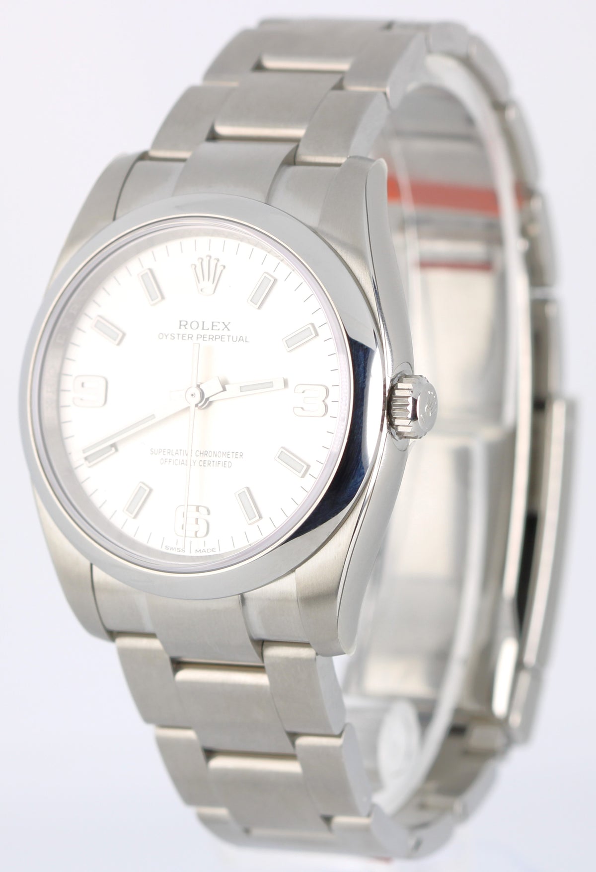 NOS Stickered 2016 Rolex Oyster Perpetual 114200 Silver 34mm Watch Box Papers