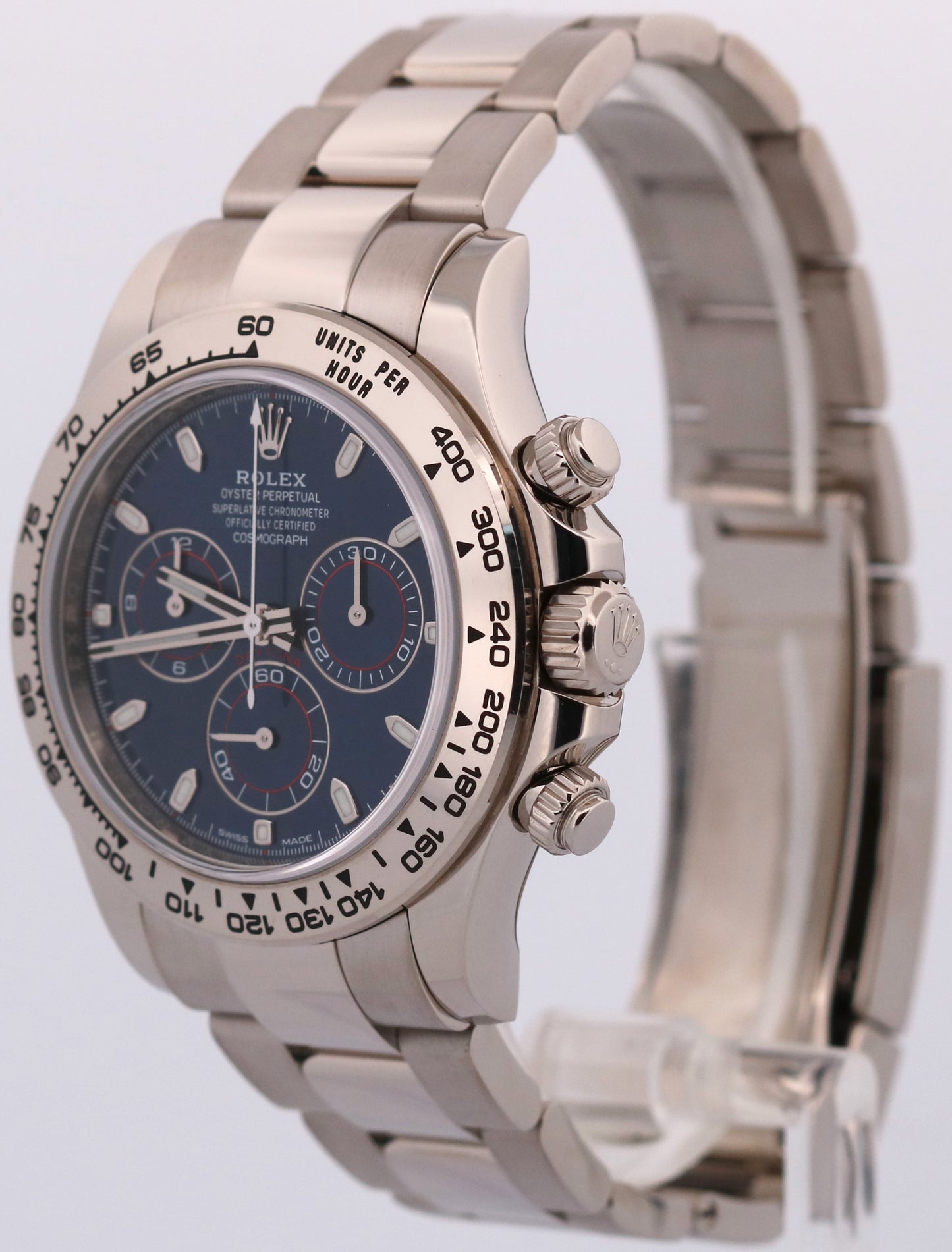 2020 Rolex Daytona Cosmograph 116509 Blue 18K White Gold Oyster Box Papers