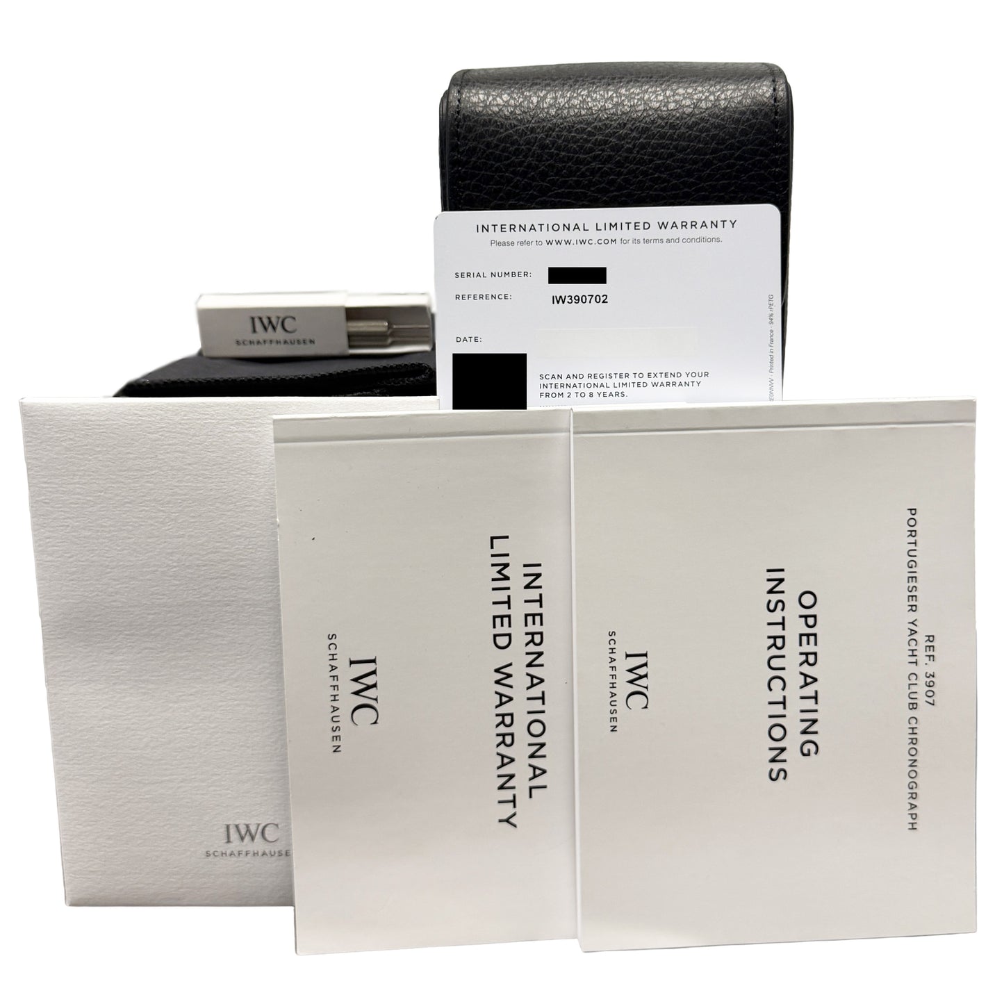 IWC Portugieser Yacht Club Chronograph PAPERS Silver Arabic 45mm IW390702 Watch