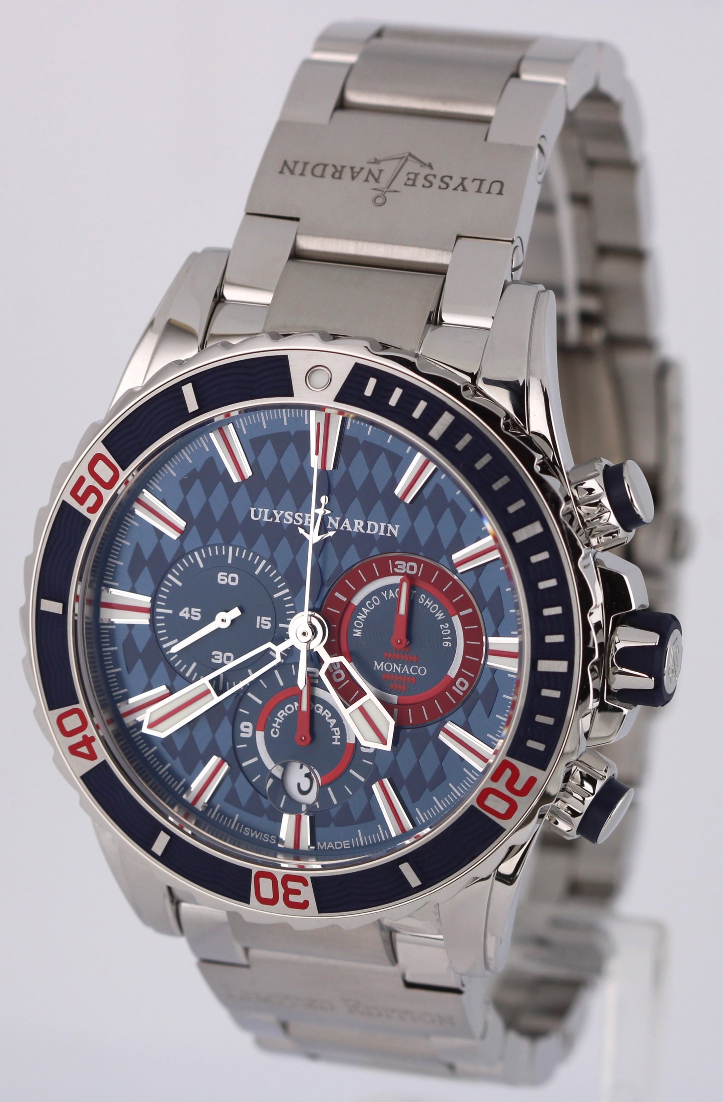 Ulysse Nardin Diver Chronograph Monaco LE Steel Blue 44mm 1503-151 LTD Watch