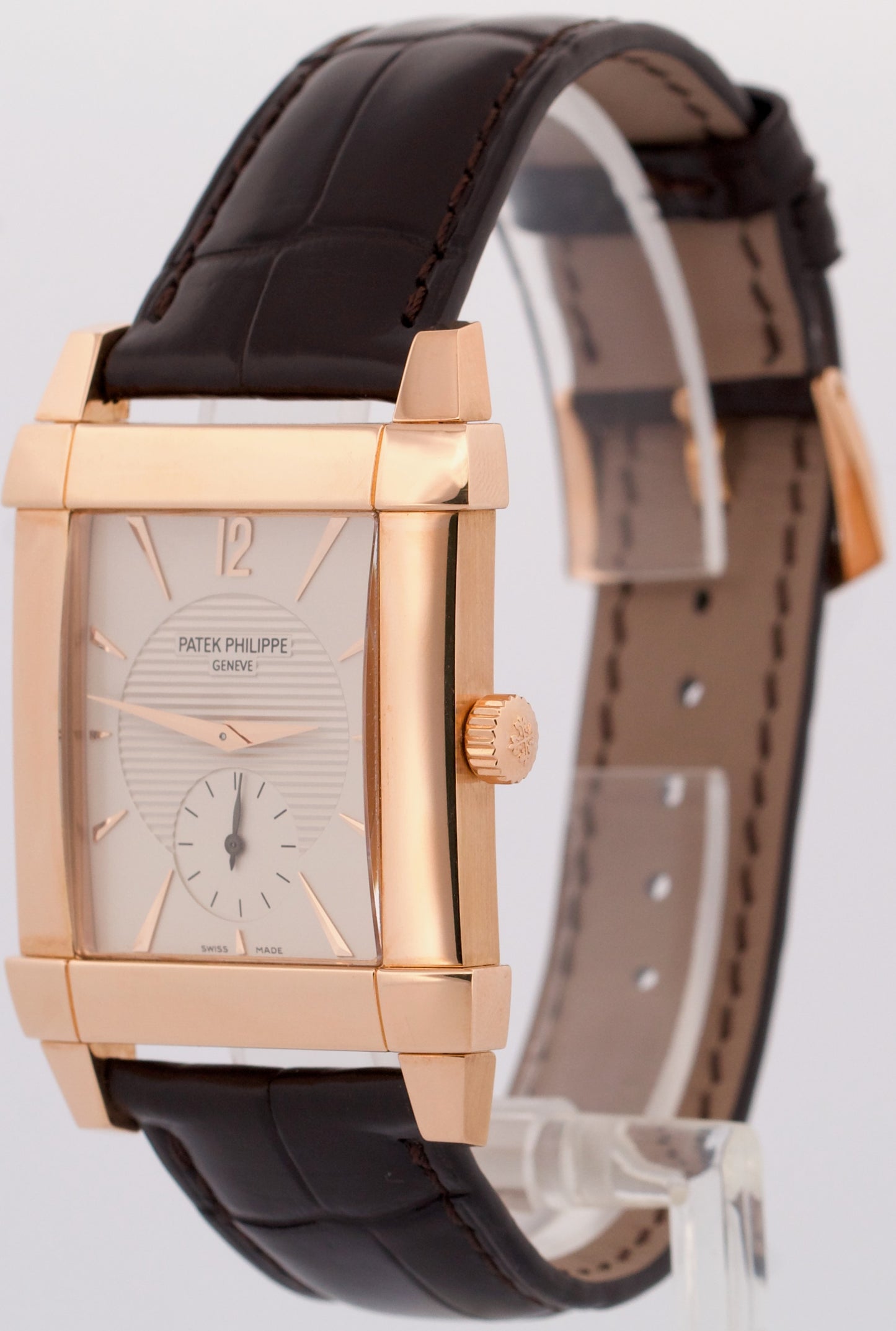 Patek Philippe Gondolo 18k Rose Gold IVORY 35mmX47mm Manual Leather 5111R Watch