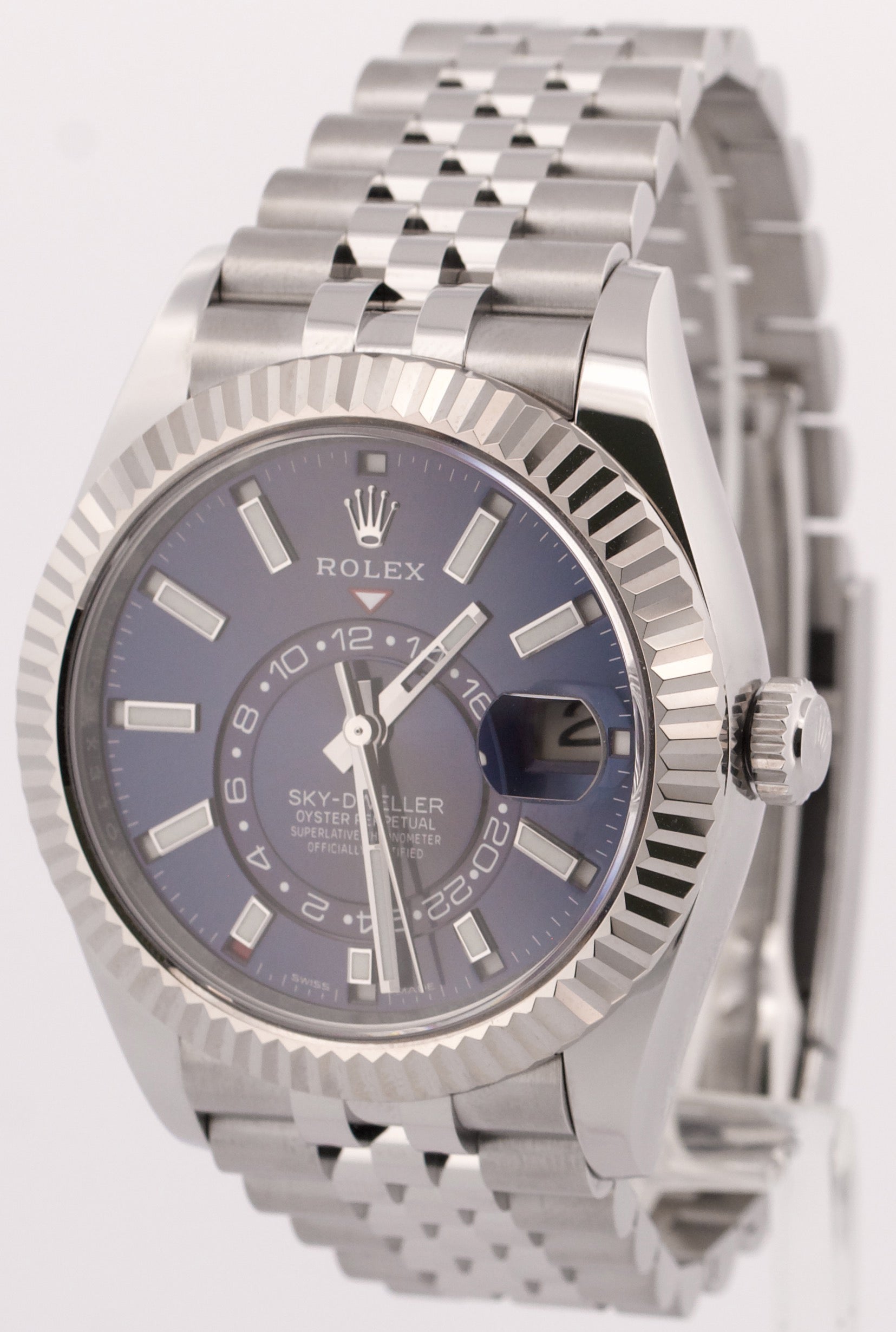 2022 PAPERS Rolex Sky-Dweller BLUE Steel 18K White Gold 42mm