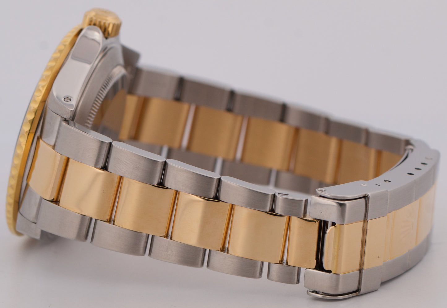 PAPERS Rolex Submariner 40mm BLUE 18K Yellow GOLD BUCKLE Stainless 16613 BOX