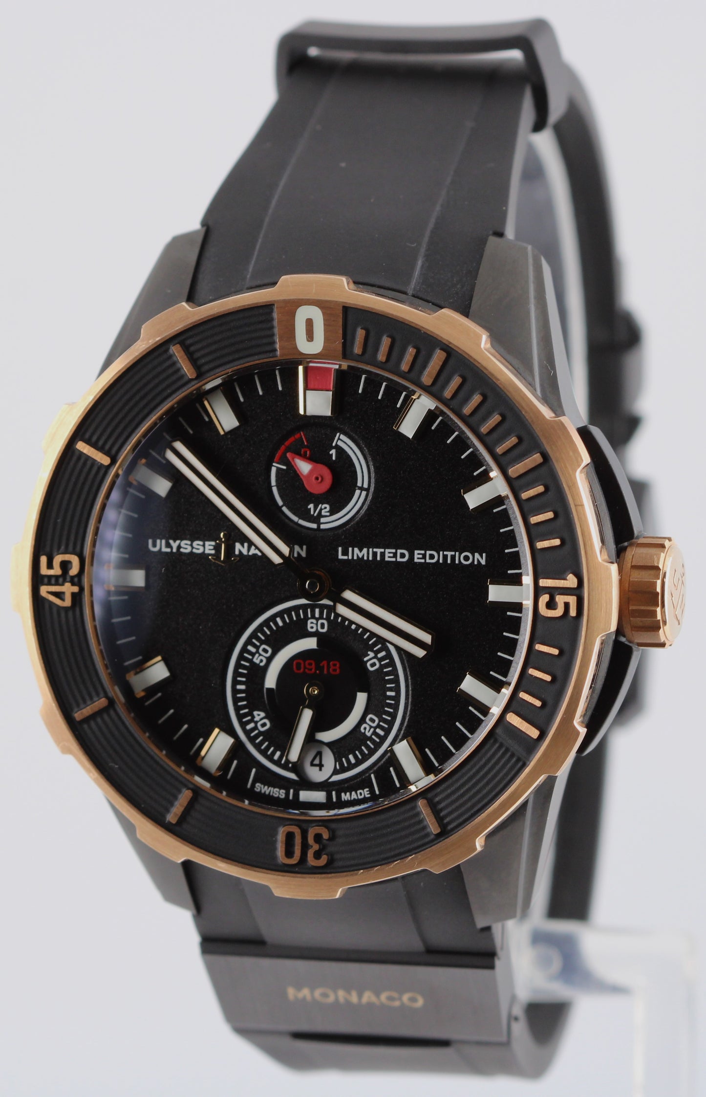 Ulysse Nardin Diver Monaco PAPERS 18k Gold Titanium 44mm 1185-170 LTD Watch