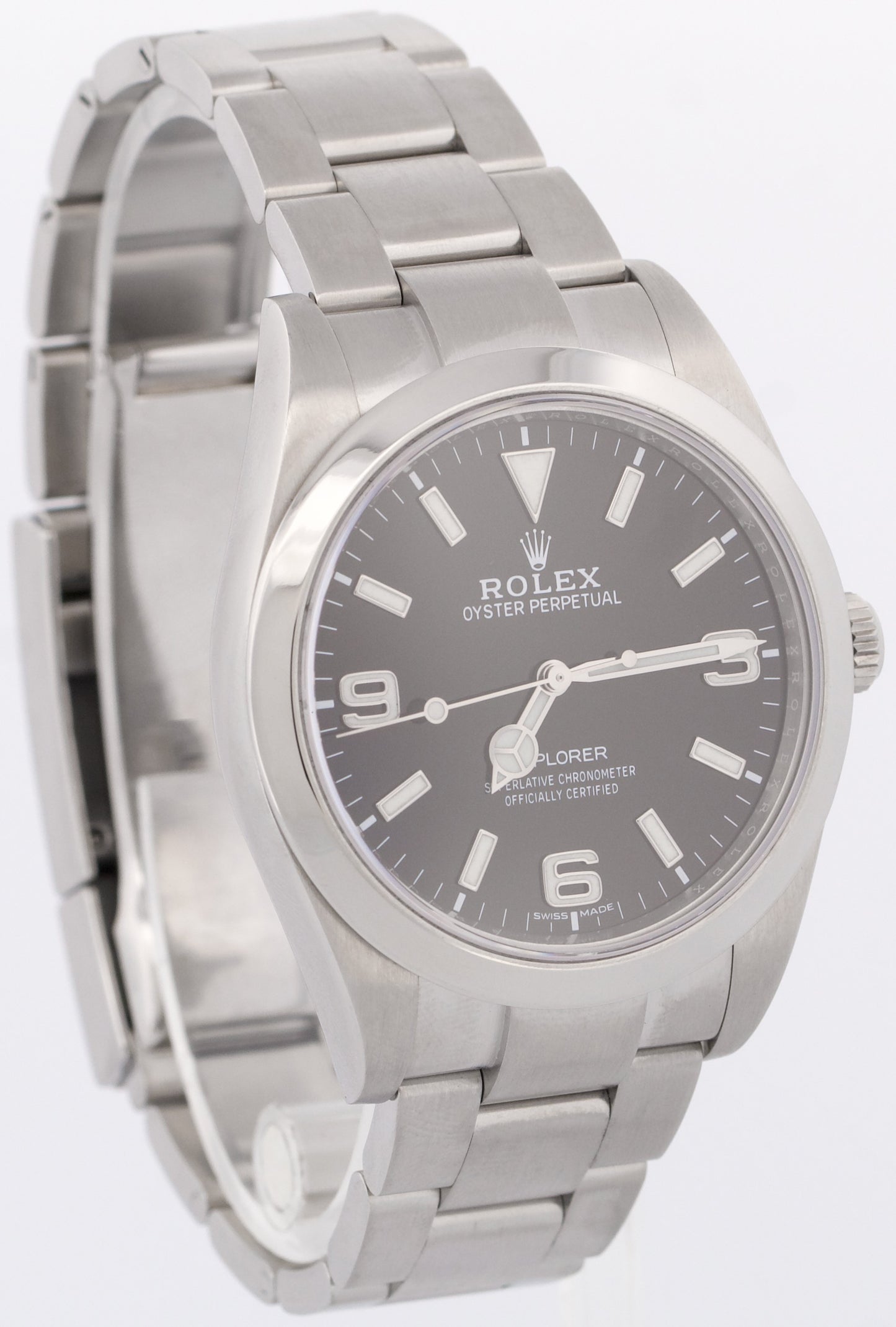 PAPERS Rolex Explorer Stainless Steel MK2 3-6-9 BLACK 39mm 214270 Watch BOX