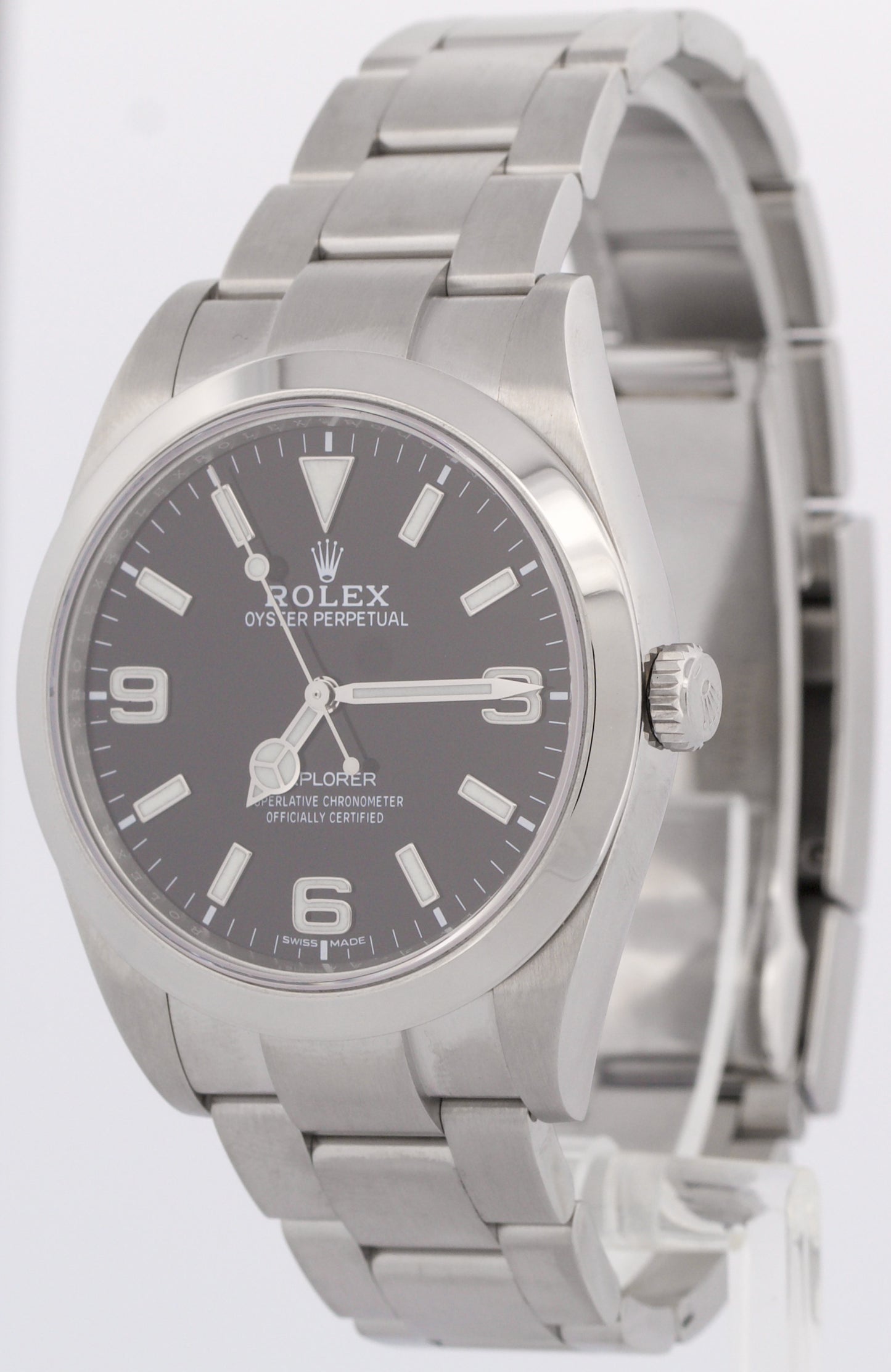 PAPERS Rolex Explorer Stainless Steel MK2 3-6-9 BLACK 39mm 214270 Watch BOX