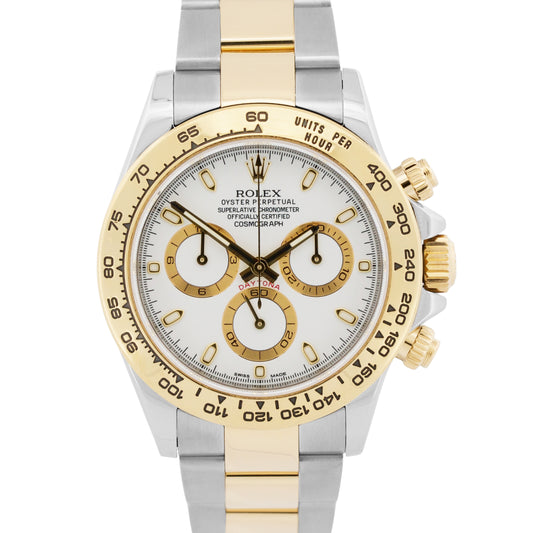 2017 Rolex Daytona Cosmograph 116503 White Two-Tone Gold Steel 40mm Box Papers