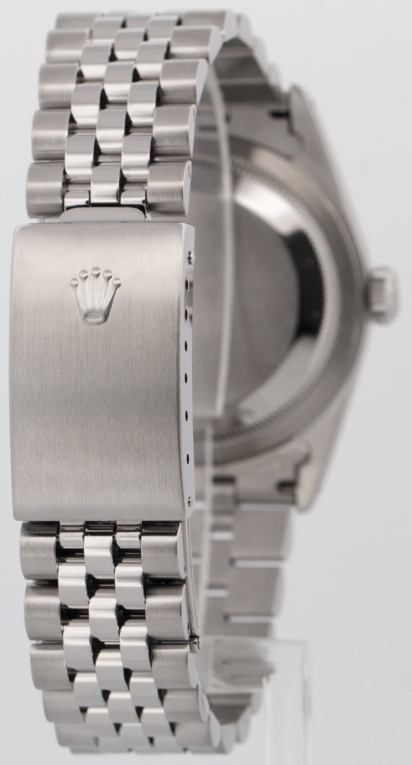 Rolex DateJust 36mm BLACK Stainless Steel JUBILEE Smooth Automatic Watch 16200