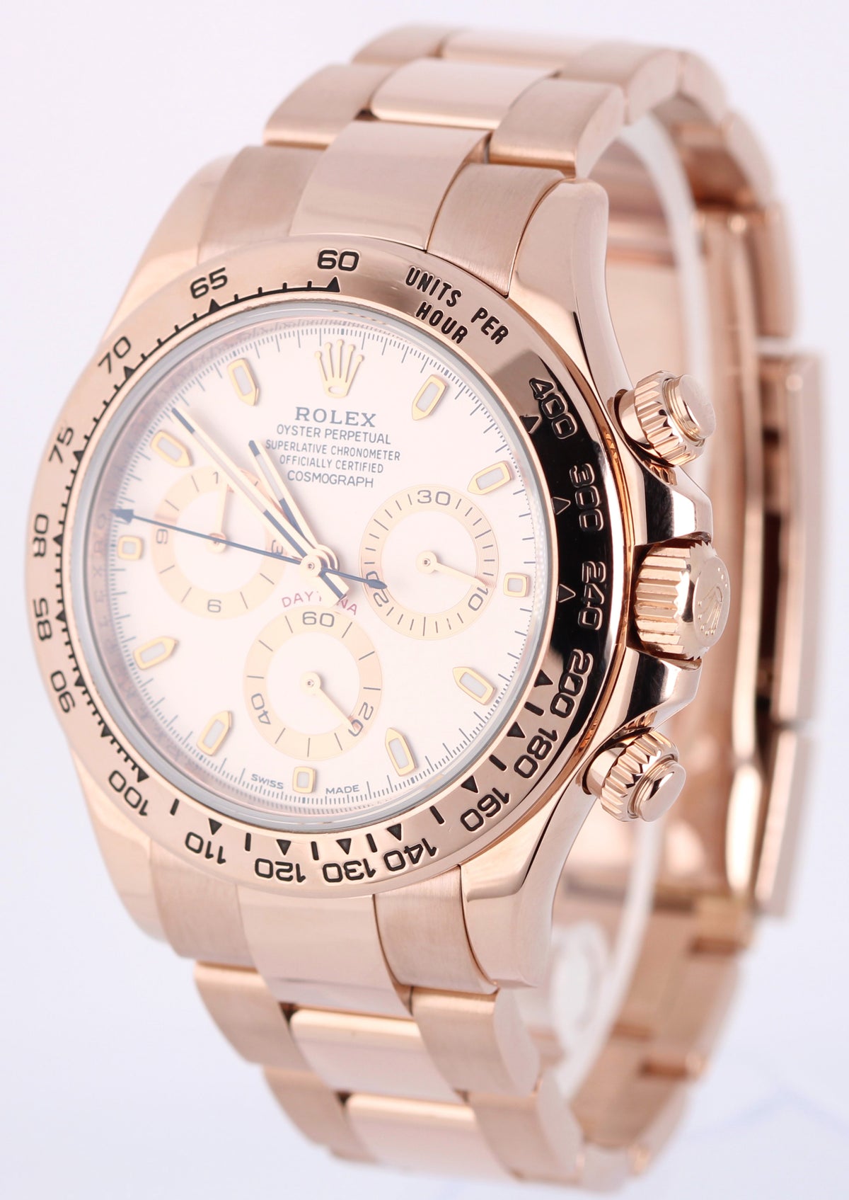 Rolex Daytona Cosmograph 116505 18k Rose Gold Ivory 40mm Oyster Watch
