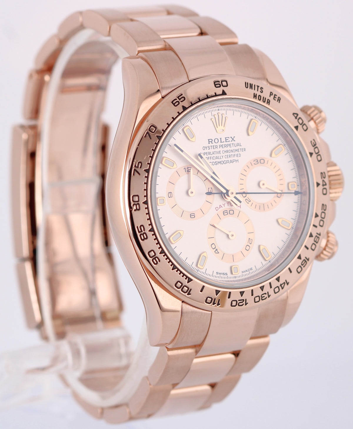 Rolex Daytona Cosmograph 116505 18k Rose Gold Ivory 40mm Oyster Watch