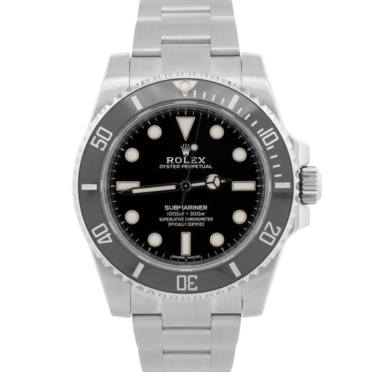 2017 PAPERS Rolex Submariner No-Date 40mm BLACK Ceramic Steel 114060 LN BOX