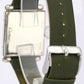 VINTAGE Cartier Tank Obus Sterling Silver Green Leather 25mm Manual Watch