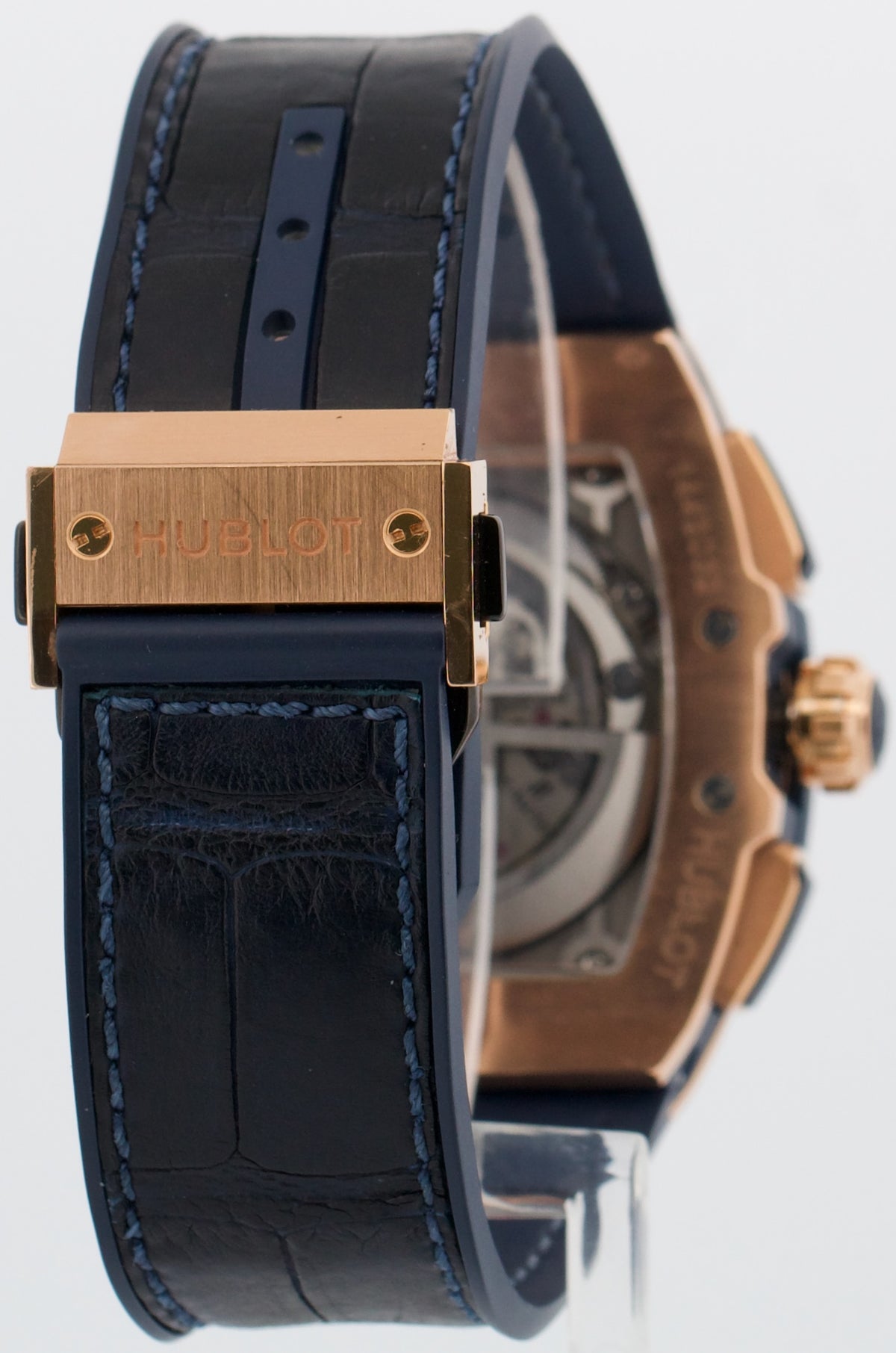 Hublot Spirit of Big Bang 641.OX.7180.LR Skeleton 18K Rose Gold Blue 42mm Watch