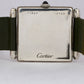 VINTAGE Cartier Tank Obus Sterling Silver Green Leather 25mm Manual Watch