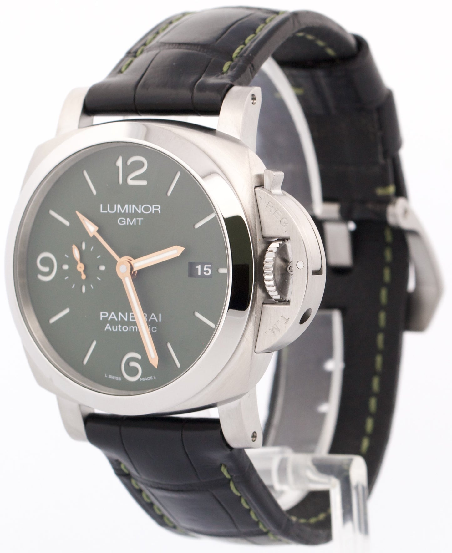 Panerai Luminor GMT 3 Days MS DHONI PAM01056 Steel GREEN Automatic 44mm PAM1056