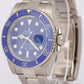 Rolex Submariner Date 18K White Gold SMURF Blue Ceramic 40mm 116619 LB BOX