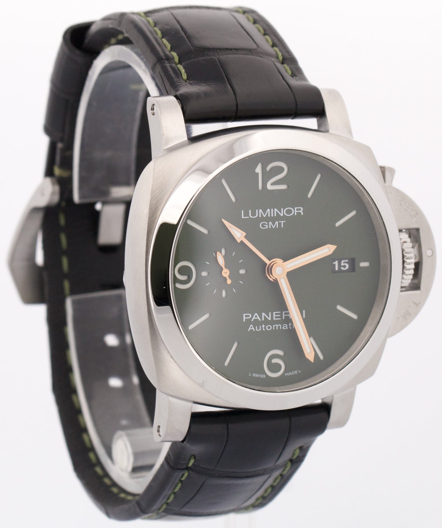 Panerai Luminor GMT 3 Days MS DHONI PAM01056 Steel GREEN Automatic 44mm PAM1056