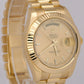 MINT PAPERS Rolex Day-Date II 41mm CHAMPAGNE 18K Yellow Gold Fluted 218238 BOX