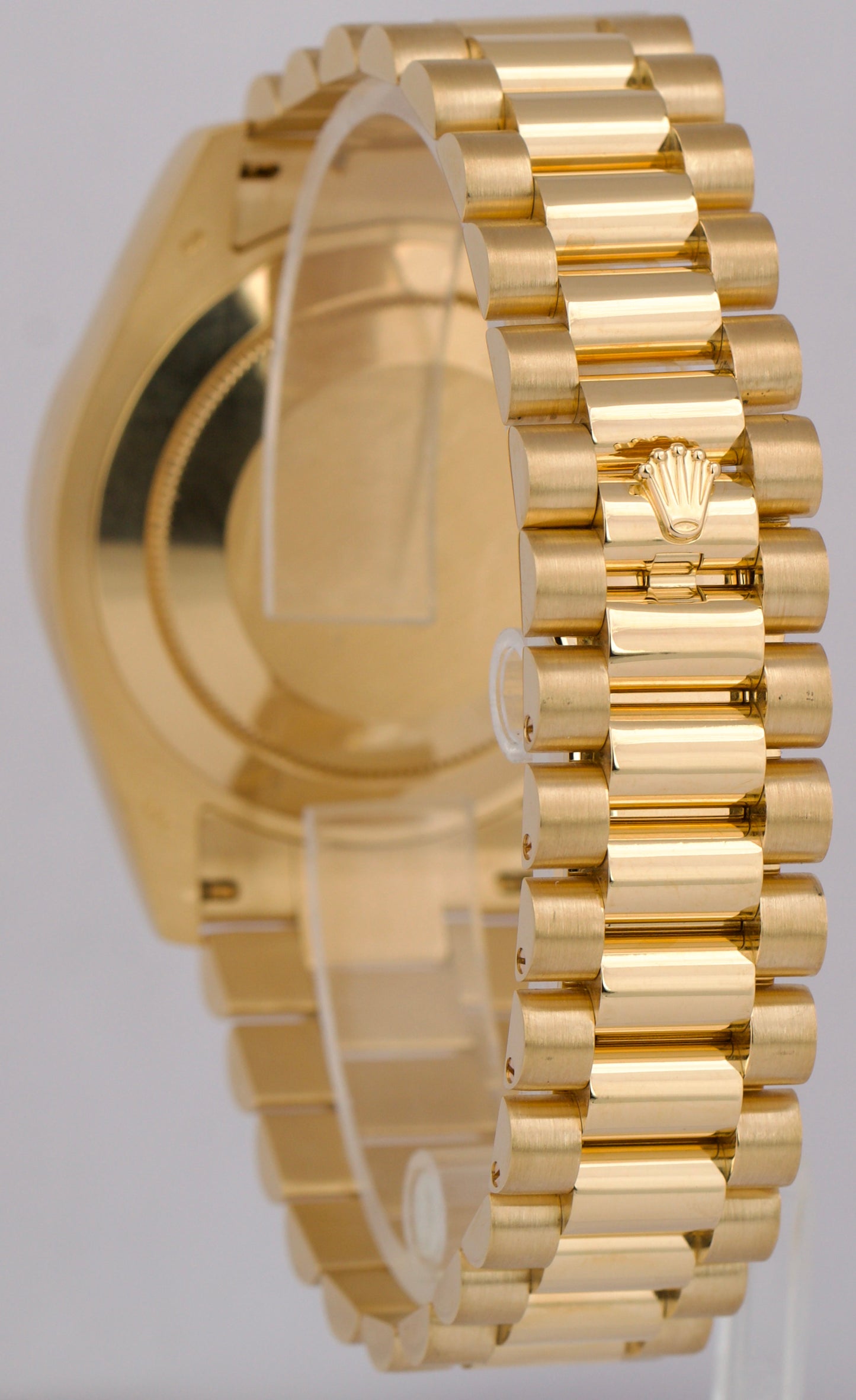 MINT PAPERS Rolex Day-Date II 41mm CHAMPAGNE 18K Yellow Gold Fluted 218238 BOX